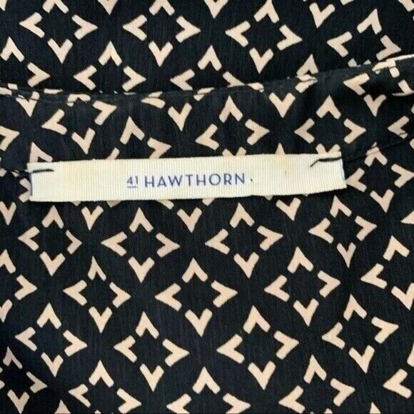 41 Hawthorn Medium Brown Beige Geometric Print Tunic Dress Made In USA - Picture 6 of 8